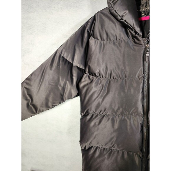 Ralph Lauren Black Label Puffer Jacket Sz 14 Womens Front Zip Pillow Neck - Picture 4 of 15